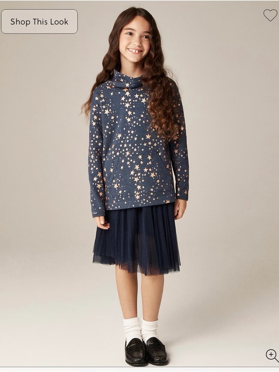 crewcutd Other - Girls' Navy Star Print Cowl Neck Sweatshirt by crewcuts